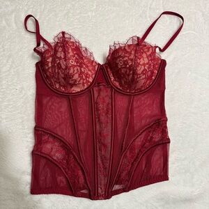 Victoria’s Secret Red Lace Bustier Top